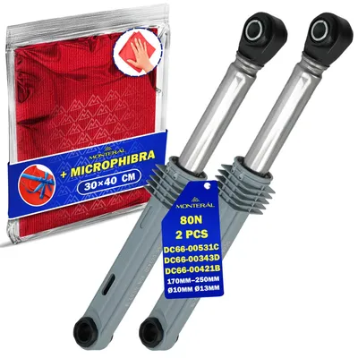 2 Schwingungsdämpfer für Waschmaschine 80 N, Ø 10/13 mm, 165-250 mm
