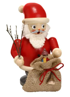 Produktbild von Räucherfigur Weihnachtsmann mit Geschenkesack bunt Höhe 20 cm NEU