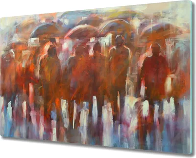 Produktbild von Coloray Schneidebrett Herdabdeckplatte 80x52 cm Kochplattenabdeckung Küchenbrett Hackbrett - Menschen im regen