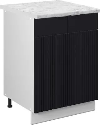 Produktbild von Küchenunterschrank Vicco Fame-Line Schwarz gestreift 60 cm , AP Marmor, Model 50625