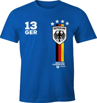 Produktbild von Herren T-Shirt Fanshirt Deutschland Trikot EM WM Fußball Germany MoonWorks® L