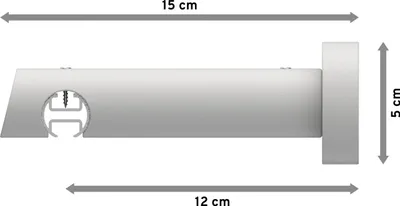 Produktbild von Interdeco Innenlaufstange / Gardinenstange mit Innenlauf Weiß, Typ Talent Etta (Ellipse Schräge), 20 mm Ø 1-läufig, 520 cm