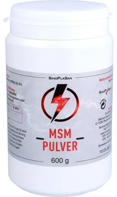 Obrázek produktu pro SinoPlaSan MSM prášek 99,9% methylsulfonylmethan, 600 g prášku