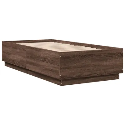 Image de vidaXL Cadre de lit marron imitation chêne 90x190 cm bois composite