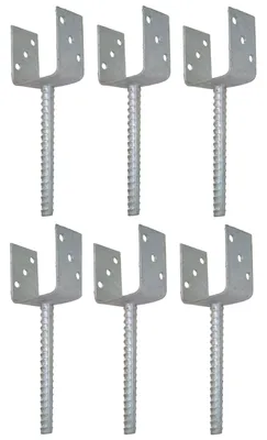 Produktbild von BURI 6x U Pfostenträger für Zaunpfosten 9x9cm zum Einbetonieren verzinkt Pfostenanker