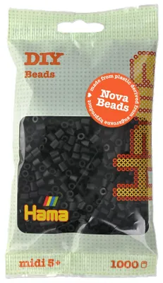 Image de Hama perles à repasser 190-18 Hama perles à repassermidi, noir, en sachet