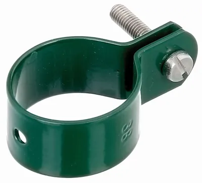 Image de Alberts 855345 Collier de serrage pour étai, galvanisé, revêtement plastique vert, collier de serrage Ø 38 mm, jeu de 10 pièces
