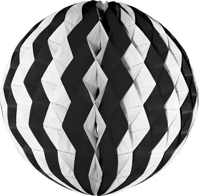Produktbild von Wabenball schwarz-weiß 30cm, schwer entflammbar