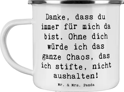 Produktbild von Mr. & Mrs. Panda Haferl Spruch Dankbarkeit für Freundschaft - Weiß - Geschenk, Pott, Gefühl, Zitat, Kaffeepott, Teebecher, Teetasse, du bist immer mich da, Wertschätzung