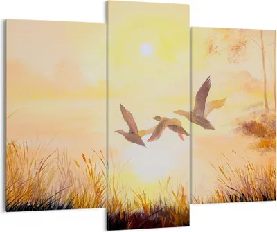 Produktbild von Bild auf Leinwand - Leinwandbild - Vogel Natur Wasser - 130x100cm - Wand Bild - Wanddeko - Leinwanddruck - Bilder - Kunstdruck - Wanddekoration - Leinwand bilder - Wandkunst - CB130x100-3686