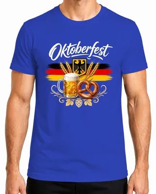 Obrázok produktu pre , nemecká vlajka, tričko s motívom piva, tradičné bavorské oblečenie, kožené nohavice, pánske tričko, modrá farba, veľkosť 3XL