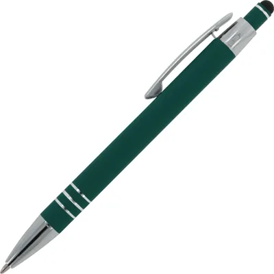 Produktbild von Touchpen Kugelschreiber / aus Metall / mit Soft-Touch / Farbe: dunkelgrün