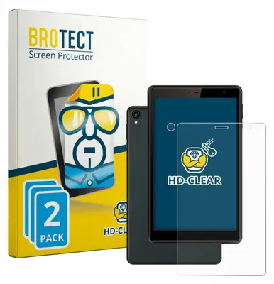 Produktbild von 2x Für Logicom Tab 80 8" (Display+Kamera) Schutzfolie BROTECT Displayschutz Display Schutz Folie Klar Transparent