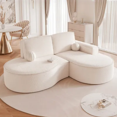 Produktbild von IDOHOME-Polsterecksofa SOFIA L 210 cm Beige Rechtsseitige freistehende Polsterecke Wohnlandschaft Gepolstertes Schlafsofa Sofa  Abriamo 04