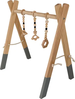 Produktbild von Spielbogen Baby aus Kiefernholz natur, klappbar mit Anhängern