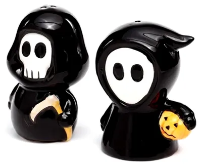 Produktbild von Keramische Salz- und Pfefferstreuer mit Totenkopf-Design