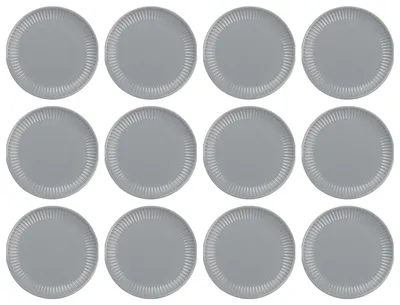 Produktbild von 12er Set Frühstücksteller Brotteller MYNTE French Grey grau D. 19,5cm Ib Laursen