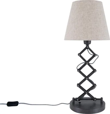 Produktbild von Näve Leuchten Scherentischleuchte "ADRIENNE" H: 71cm natur Scherentischleuchte "ADRIENNE" H: 71cm natur Tischleuchten - Scherentischleuchte "ADRIENNE" h: 71cm natur, Tischlampe im Retro Style, aus Metall, Kunststoff und Textilmaterial in natur, 71 cm hoch, Ø 24,5 cm, E27-Fassung – Schnurschalter