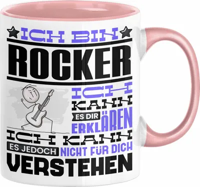 Produktbild von Rocker Geschenk Kaffee-Tasse Geschenkidee für Rocker Ich Bin Rocker Ich Kann Es Dir Erklären Jedoch Nicht Für Dich Verstehen Spruch Lustig (Rosa)