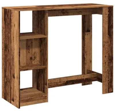 Obrázok produktu pre vidaXL Barový stôl s policou vo vzhľade regenerovaného dreva 124x46x103,5 cm materiál na báze dreva