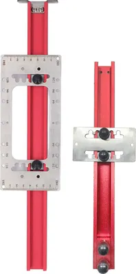 Produktbild von Bohrschablone für Schrankbeschläge, 400 mm Länge, Lochabstand 64, 96, 128, 160 mm, Türgriff- und Schubladengriff-Lochführung