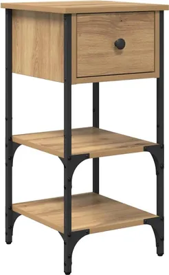 Produktbild von Nachttisch mit Schubladen Braun 33,5 x 36 x 70 cm Holzwerkstoff