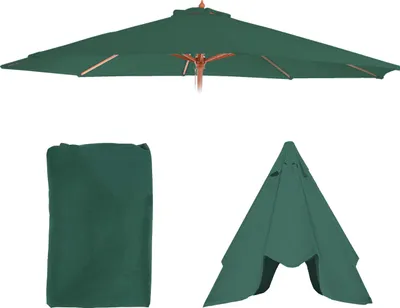 Produktbild von Ersatz-Bezug für Sonnenschirm Lissabon, Sonnenschirmbezug Ersatzbezug, Ø 3,5m Polyester 8 Streben  grün