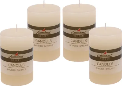 Produktbild von 4er Set Adventskranzkerzen "Raureif" Creme 100/68 mm