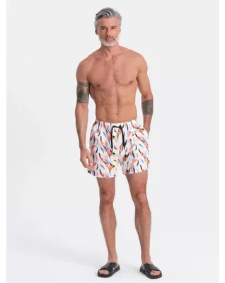 Imagen del producto de Ombre Clothing. Pantalones cortos de baño para hombre, modelo Icelios, color blanco, talla L