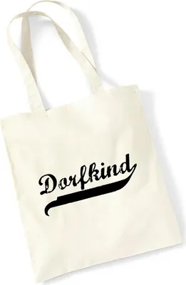 Produktbild von Hellweg Druckerei Tragetasche Dorfkind Vintage Geschenk Stoffbeutel Natural 10 Liter Baumwolle Dorfkind Vintage Accessoire