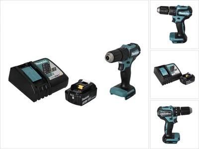 Image de Makita DHP 483 RF1 Perceuse-visseuse à percussion sans fil 18 V 40 Nm Brushless + 1x Batterie 3,0 Ah + Chargeur