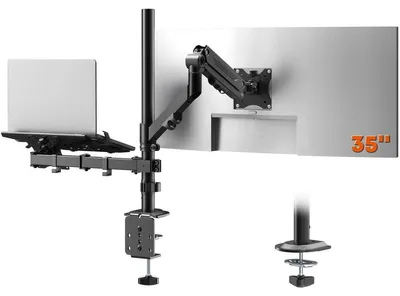 Produktbild von Monitorhalterung Monitorarm Laptoparm - Gasdruckfeder - 17 bis 35 Zoll - 12 kg - VESA 75 x 75 / 100 x 100 mm
