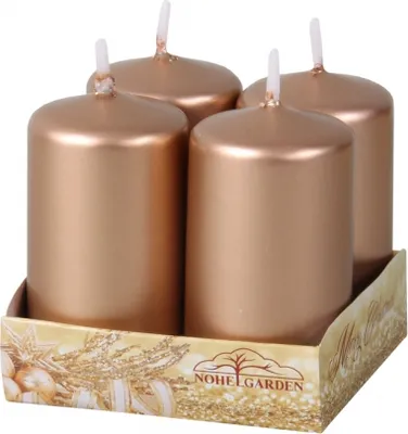 Immagine prodotto di Candela dell'Avvento Nohel Garden metallizzata lucida d4x8cm 4pz