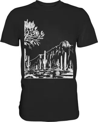 Produktbild von Sukkulenten Wüste Landschaft Kaktus T-Shirt – Black / L
