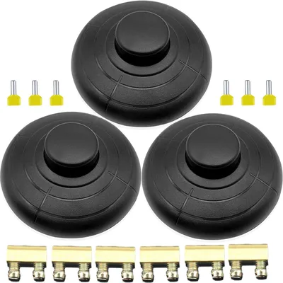 Fußschalter, rund, für 2- oder 3-adrige Kabel, 3 Stück
