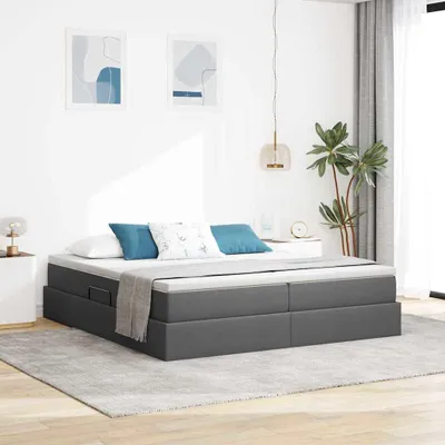 Image de Maison Exclusive - Lit coffre avec matelas gris foncé 200 x 200 cm