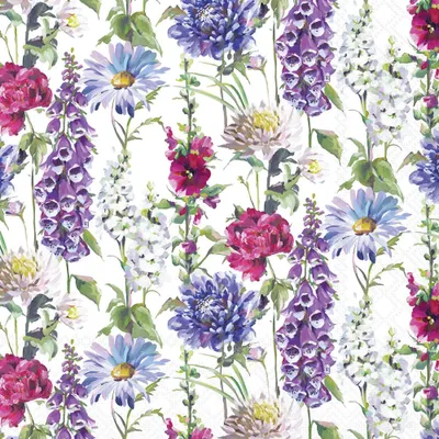 Produktbild von Servietten Lunch 33x33cm 3-lagig 20 Stück Blumen Blüten Flower tendril Ambiente-Servietten