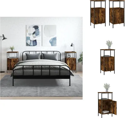 Obrázek produktu pro vidaXL Noční stolky 2 ks. Kouřový dub 41x31x80 cm Materiál na bázi dřeva - Noční stolky