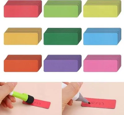 Obrázek produktu pro Popisovatelné magnetické pásky - 72 kusů - 60 x 20 mm - 9 barev