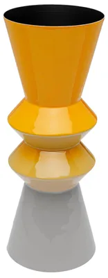 Vase RICI Swing, Gelb, 35 cm, Metall, Blumenvase