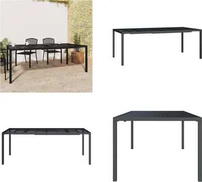 Zdjęcie produktu dla vidaXL Stół ogrodowy antracyt 200x100x72 cm stal - Stół ogrodowy - Stoły ogrodowe - Stół na zewnątrz - Stół na patio