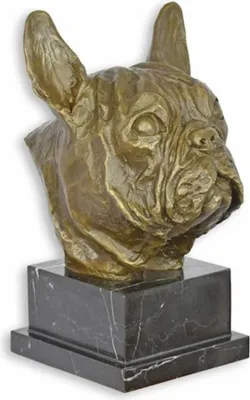 Zdjęcie produktu dla Casa Padrino luksusowa dekoracja z brązu popiersie buldoga h. 26,5 cm - dekoracja na biurko