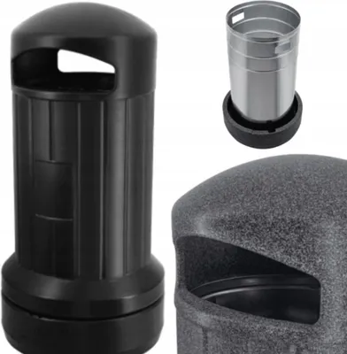 Produktbild von TWIST Straßenmülleimer 70L Schwarz mit Stahleinsatz – Robust & Langlebig