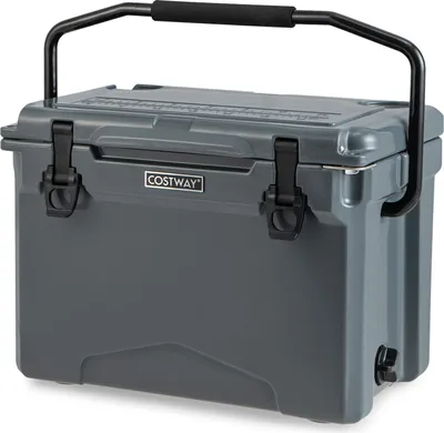 Produktbild von GOPLUS 21L Kühlbox, Isolierbox tragbar mit Griff, Flaschenöffner & Getränkehalter, große Thermobox Coolbox ohne Strom für Essen und Getränke, Outdoor für Camping Grillen Picknick