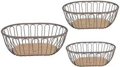 Zdjęcie produktu dla Clayre & Eef 6Y5249 Kosze 33x23x12 - 29x19x10 - 25x15x8 cm Szary - Brązowy