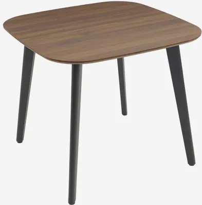Produktbild von sweeek - Quadratischer Esstisch im Holzlook mit schwarzen Metallbeinen für 4 Personen - Nussbaumfarben