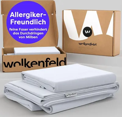 Produktbild von Wolkenfeld Bettwäsche 135x200 Weiß 2teilig - Kuschlig weich & Bügelfrei - 1x Bettbezug + 1x Kissenbezug 80x80