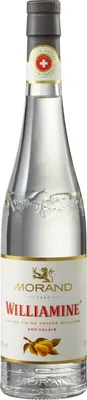 A bottle of Morand Williamine liqueur.