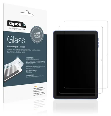 Produktbild von 2x Schutzfolie für Pritom 10 Zoll Tablet matt - Anti-Shock 9H Folie dipos Glass Kunststoffglas