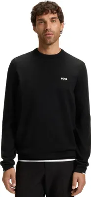 Produktbild von Boss Green Pullover Rundhals schwarz einfarbig normale Passform